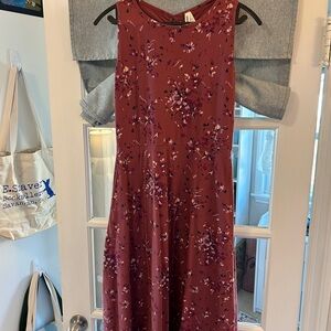 Pact Burgundy Floral Midi Dress